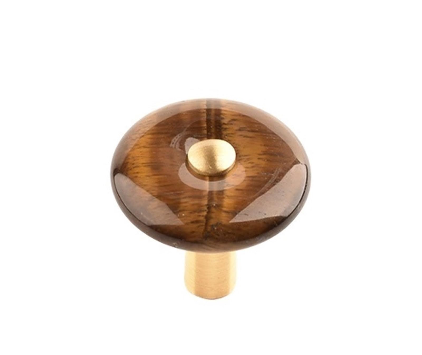GFJFsetSH 2pcs Round Single Hole Brass Agate Crystal Cabinet Knobs(F-Agate)