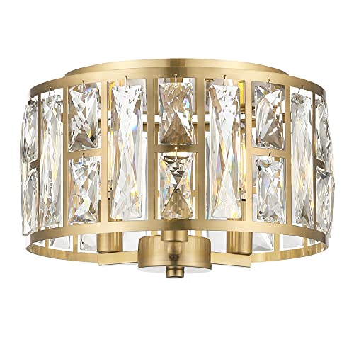 Coyilap Gold Flush Mount Ceiling Light Fixtures, 12" Crystal Ceiling Lights Modern Lighting Fixtures For Bedroom Living Room Hallway, Xdd005-3-G #TOP3