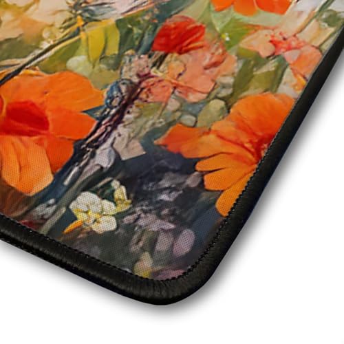 Welcome Spring Summer Goldendoodle Portrait Flower Blue Sky Desk Mat miniatura 2