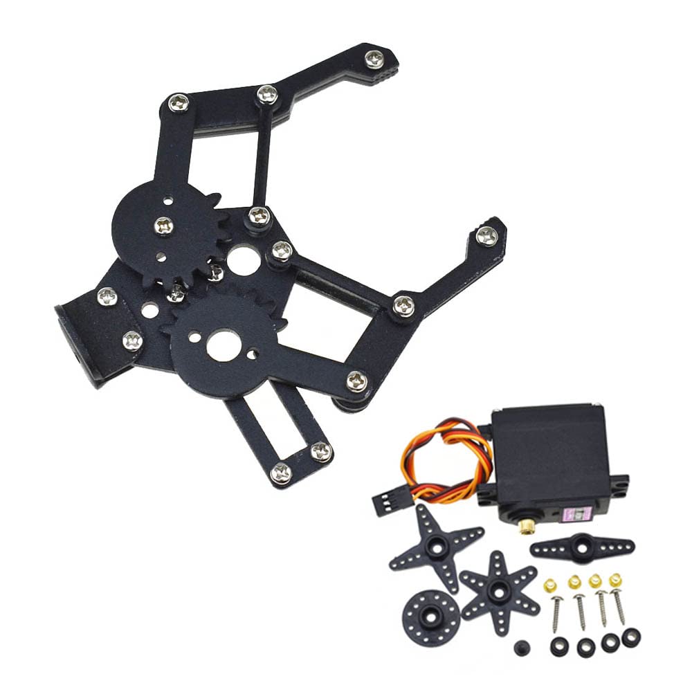 Reland Sun High Torque Metal Mechanical Claw Robot Arm Clamp Robot Chassis (Black Gripper - 995 Servo)