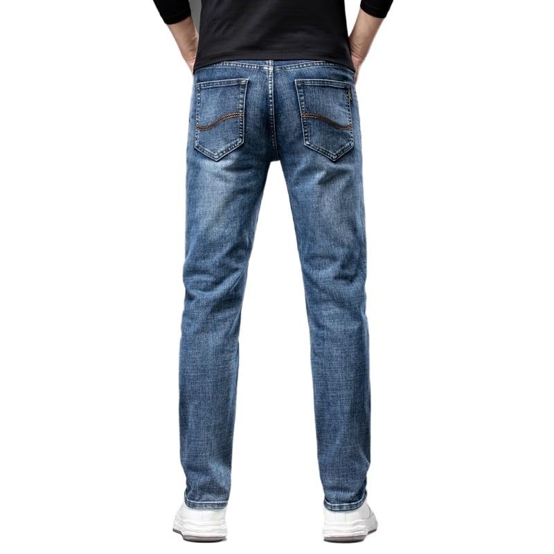 Cotton Stretch Retro Straight Leg Jeans Men's Pants Spring and Autumn Office Jeans2