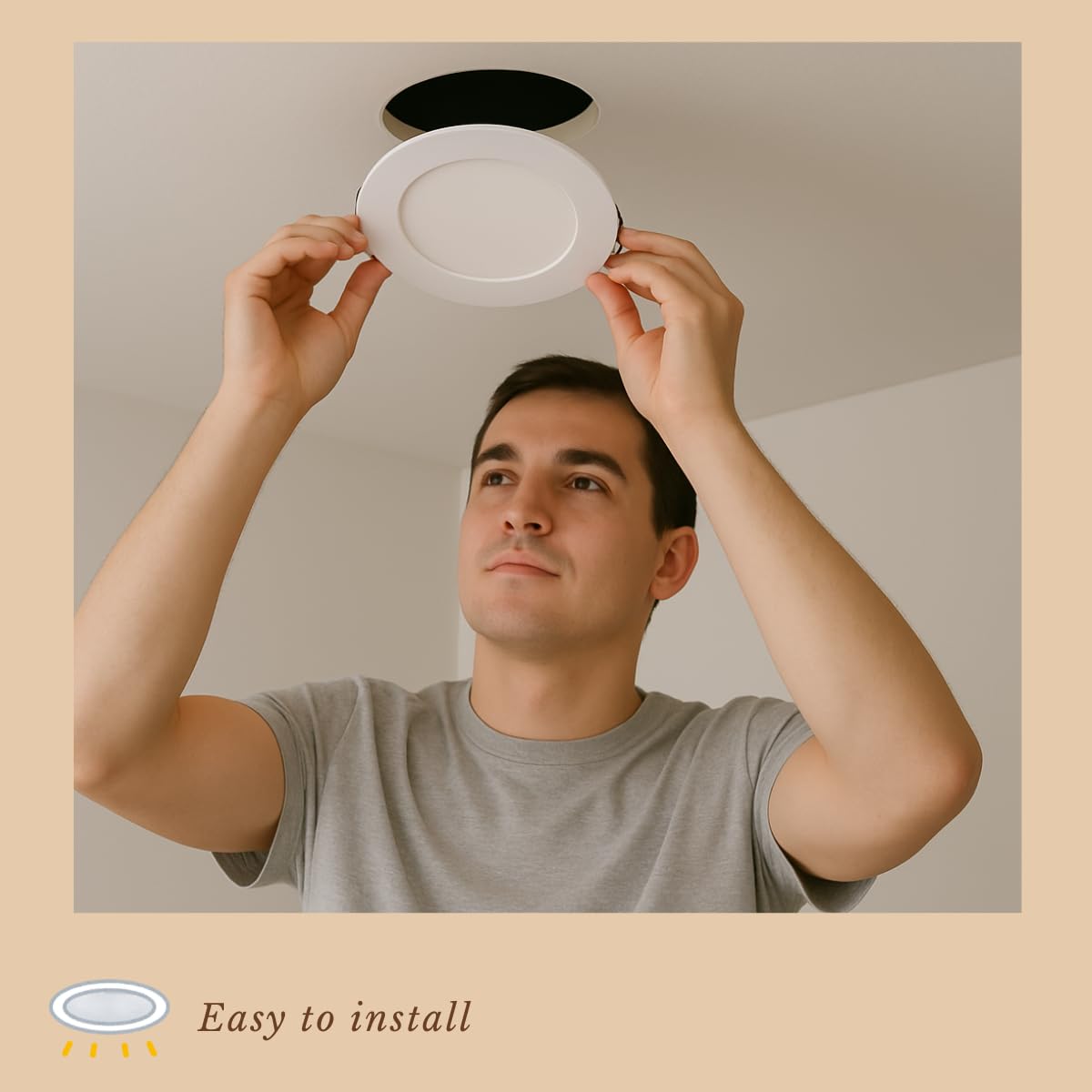 Jandei - Downlight LED Panel Extraplano Redondo, Iluminación 9W, Interior para Oficina, Pasillos, Casa, Taller (Blanco Frío 6000K), Fuente de Alimentación incluida. Ahorro de energía.