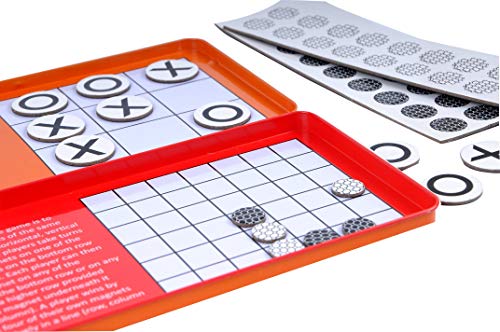 Image of Magnetic Travel Tic Tac Toe - Includes 4 in a Row Game Too - Car Games , Airplane Games and Quiet Games
