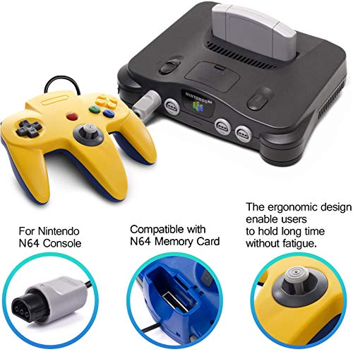 Image of miadore 2 Pack Classic N64 Controllers, Retro N64 Gamepad Joystick Joypad for N64 System Home Video Game 64 Console