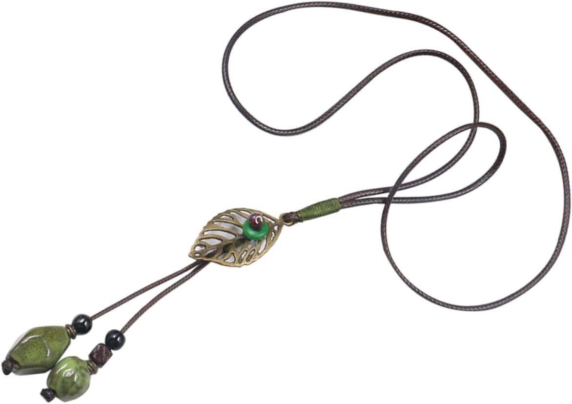YYZKYTO Pcs Unique Ceramic Bead Necklace Long Sweater Chain Pendants for Women Chokers Collar Jewelry