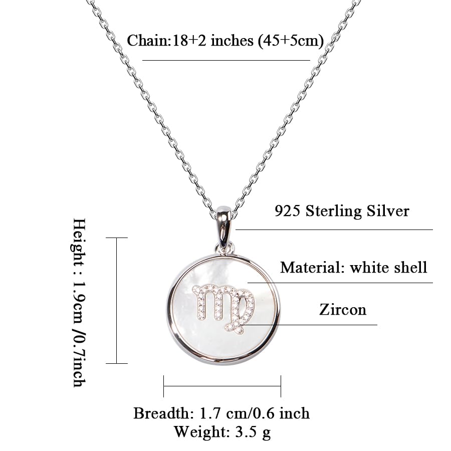 925 Sterling Silver Round Necklace with Twelve Constellations for Women2