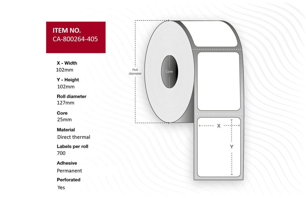 Capture Label Address Rolls 102 x 76 mm, Core 25 mm,