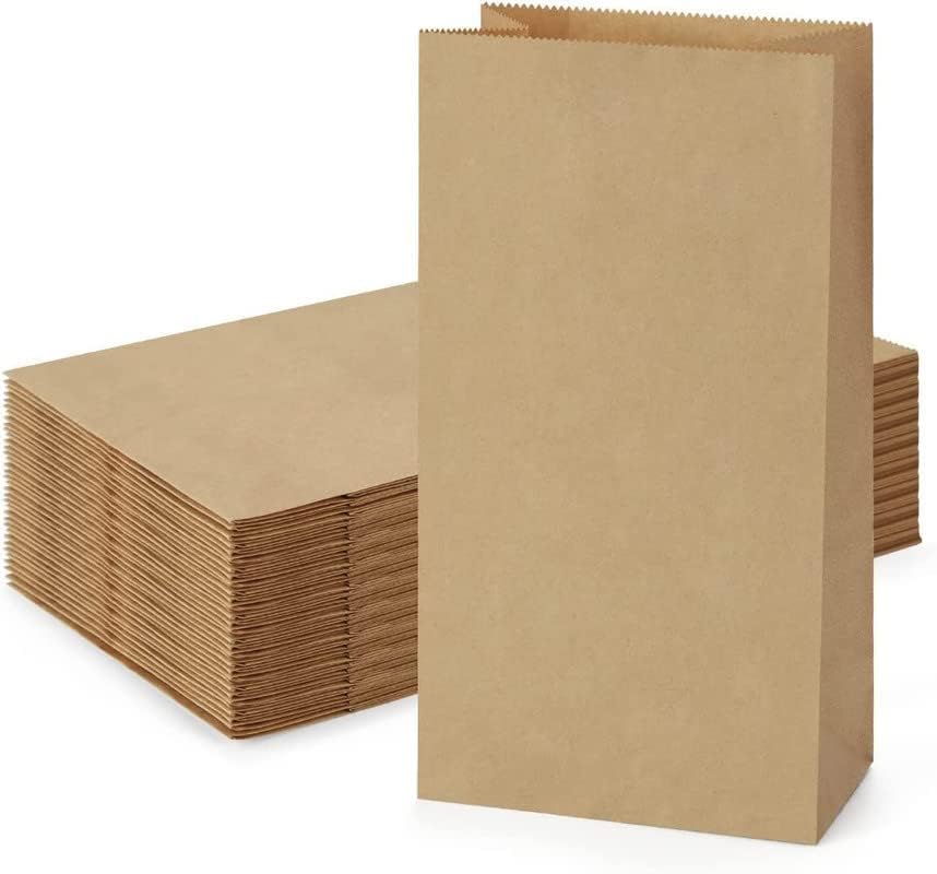 INWO 100 Pieces Square Bottom Kraft Paper Bags Restaurant,Takeaway,Grocery,Medical,Bakery,Food Packing Delivery FLAT BOTTOM PAPER BAGS (12X5X17in., 50) (B0CKMXNJVC) Amazon Price History, Amazon Price Tracker