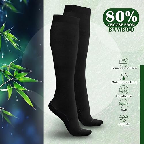 Bamboo Viscose Compression Socks for Women&Men 20-30 mmHg Knee High Support Thick Sock for Nurses, Pregnancy, Travel2