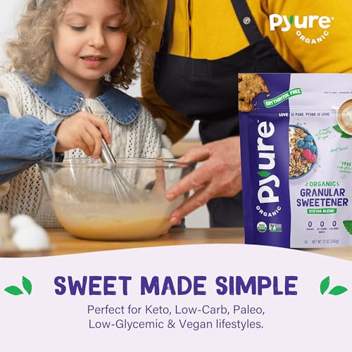 Image of Pyure Organic Stevia Blend | Zero Calorie Sweetener For Coffee & Baking | Zero calorie organic stevia blend with allulose for baking, coffee, tea, keto, diabetic, vegan, and low carb diets