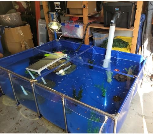 Acuario grande de lona de PVC para peces y mascotas acuáticas, marco de acero con ventana de visualización transparente, fácil montaje