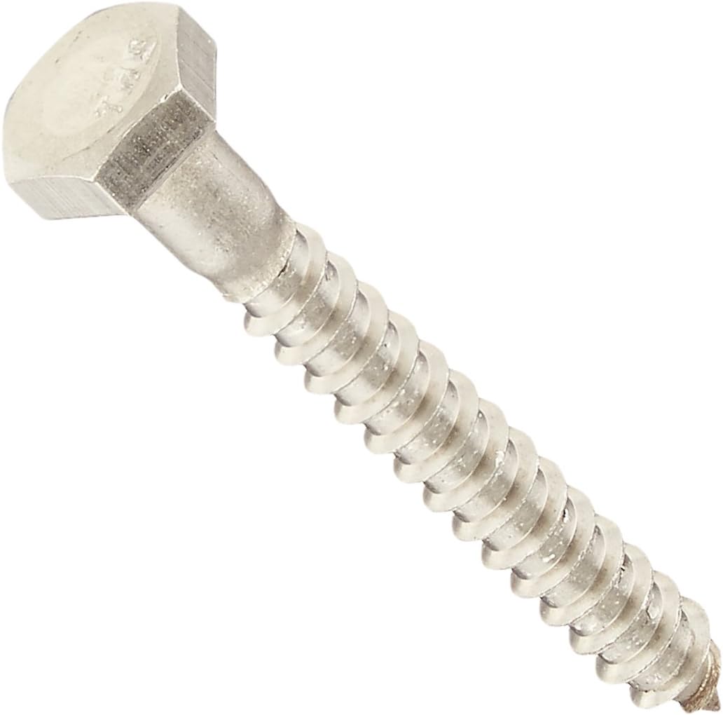 Hillman 832008 1/4 x 2-Inch Stainless Steel Hex Lag Screws, 50-Pack, 2 inches, No Color