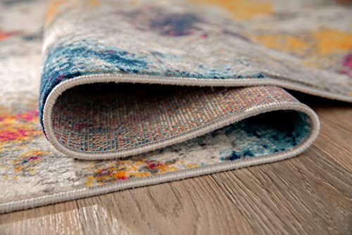 Rugshop Sky Collection Modern Abstract Area Rug 5' x 7' Multi - Image 4