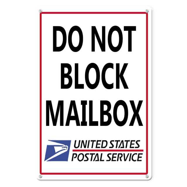 Ymaotrade No Parking Signs Do Not Block Mailbox Aluminium/Metal Sign 5×8in, Sturdy Aluminum Signs...