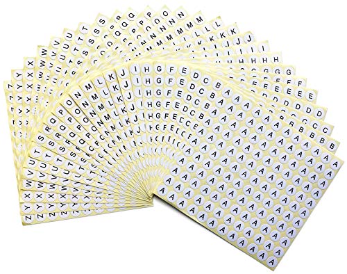 Dealzepic - Alphabet Stickers Of The Letter A To Letter Z - Small Round Paper Self-Adhesive Peel And Stick Letter Labels - Set Of 26 Sheets #TOP23