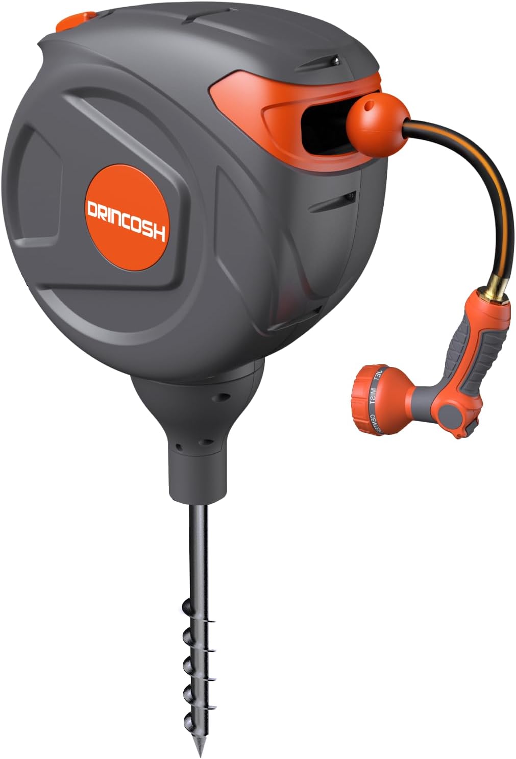 Retractable Garden Hose Reel 3/8 Inch 49ft with Sprayer Nozzle