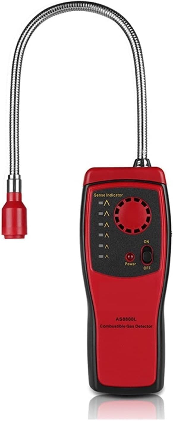Gas Detector High Sensitivity Sensor Natural Gas Analyzer Gas Leak Detector Combustible Gas Meter Sound/Light Alarm Flammable Gas Analizer(AS8800L)