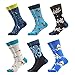 WeciBor Men's Colorful Novelty Patterned Casual Crew Socks Packs (057-26)