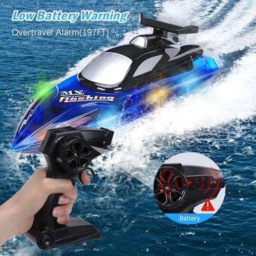 Bateau Télécommandé sans Risque de Perte - Alarme Batterie Faible, LED, 2,4 GHz