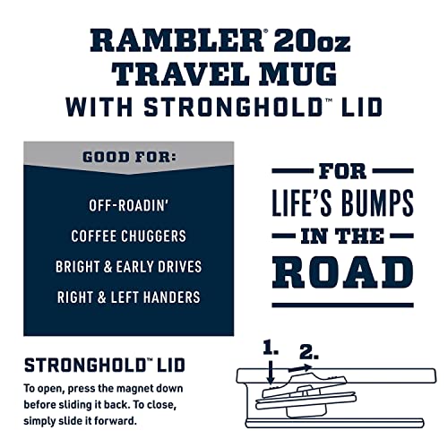 Image of YETI Rambler 20 oz Travel Mug, Stainless Steel, Vacuum Insulated with Stronghold Lid