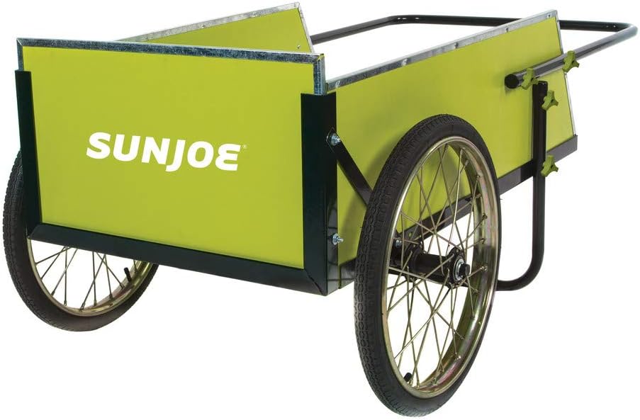 Sun Joe SJGC7 7 Cubic Foot Heavy Duty Garden + Utility Cart, Green : Patio, Lawn & Garden