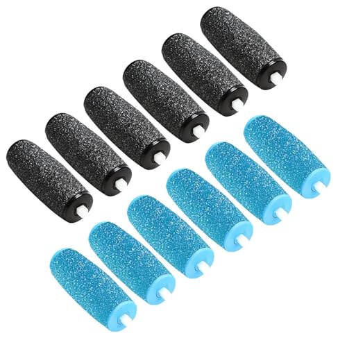 12 Piezas Rodillo Recambio Compatible,2 Tipos de Rugosidad Lima Eléctrica Accesorios para Pies, Quita Dureza y Callos Rodillo para Lima Pies Electronica Pelador de Tacón(6,2 * 1,8cm)