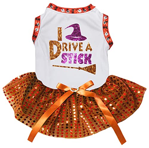 Robe pour chiot bicolore blanc et orange vêtement chien taille M