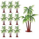 KbouZgxa 10 Stück Palmen Deko, Realistische Bäume für Modellbau, Miniatur Palmen Aus Plastik mit DREI Zweigen, Detaillierte Miniatur Bäume für Deko und Landschaftsgestaltung