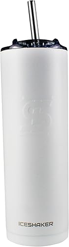 Ice Shaker Vaso delgado de 20 onzas botella de agua aislada con pajilla botella de agua de acero inoxidable como se ve en Shark Tank botella de agua disponible en Yaxa Colombia