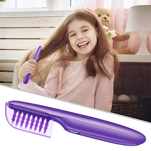 Cepillo desenredante eléctrico Hankyky Tame The Mane con cubierta de cepillo, cepillo morado húmedo o seco peine eléctrico inalámbrico para adultos y niños Cover