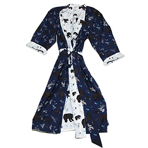 Art Studio Company Reversible Bear Print Cotton Robe Long
