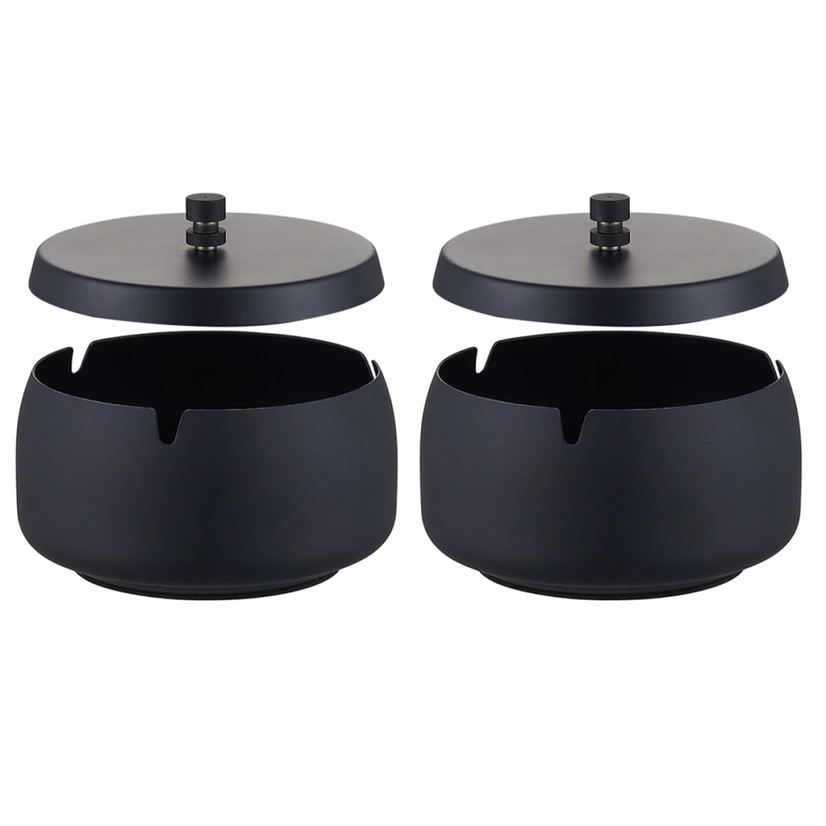 Cendrier en acier inoxydable épais design rond et robuste pour table de bureau et terrasse