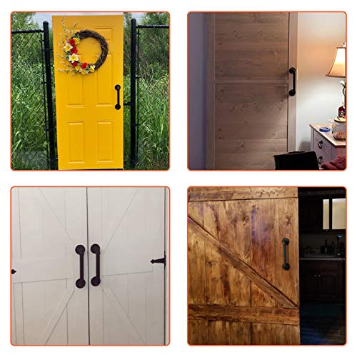 Homydom Industrial Pipe Door Pull Handle16 Inch Barn Door Handle Grab Bar, Towel Bar, Wall Handles For Elderly, Antique Rustic Cast Iron Handrail, Matte Black(2 Sets) #TOP4