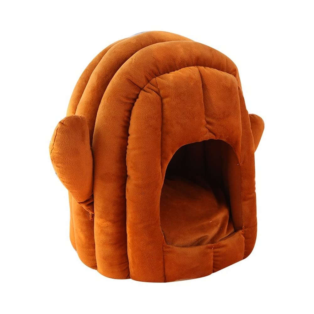 SSDHUA Cat Nest Cat House Cactus Shape Cat Apartment Cute Indoor Cave Cat Nest Kennel Pet Bed Cat And Dog Tent House With Cushions Machine Washable Suitable For Cats And Dogs And Other Pets (L, Brown)