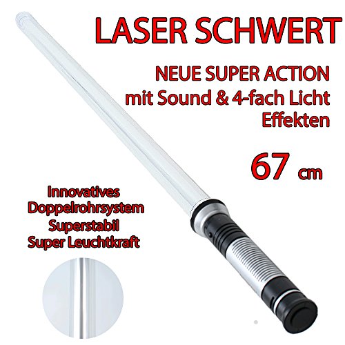 Lichtschwert Tevenger mit 4-fach wählbaren LED Lichteffekten und Sound