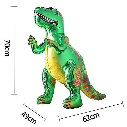 3D Dinosaur Balloons Foil Standing Green Dinosaur Tanystropheus Dragon Wedding Baby Shower Birthday Party Decoration Supplies Boy Kids Toys Gift (3D Tyrannosaurus Green) #TOP1