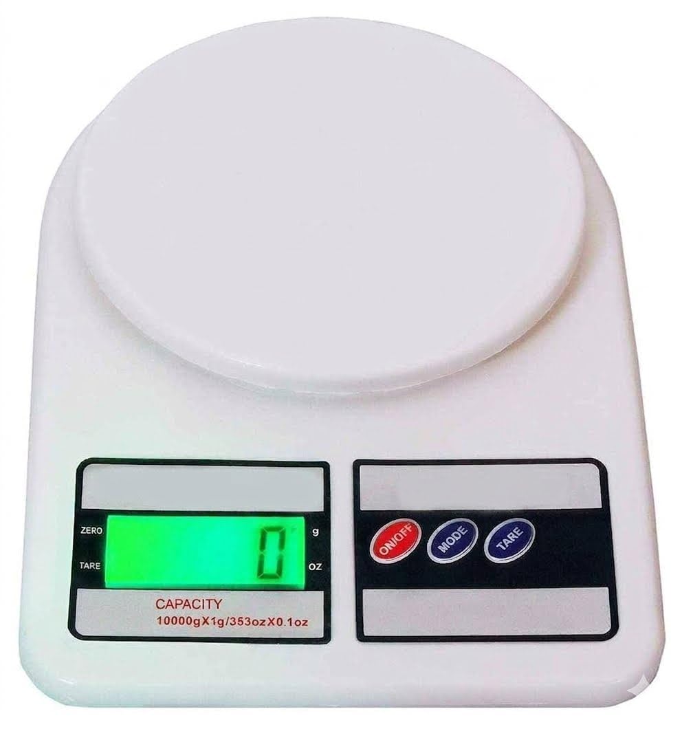 digital kitchen food scale | 3g to 10kg capacity electronic weighing machine | high precision gram weight scale for cooking, baking, meal prep & food portioning | portable kitchen scale