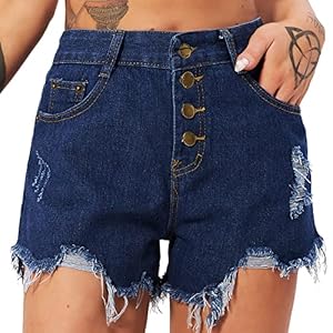 TZLDN Korte jeansbroek voor dames – gemiddelde klim korte broek strekken scheuren ruwe zoom denim korte jeans