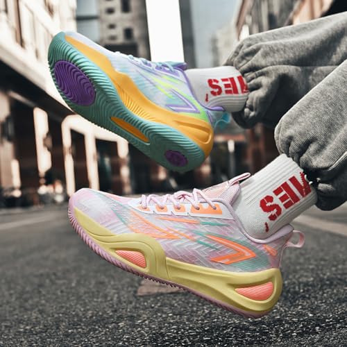 Pro Outdoor Basketball Shoes - Men/Women High-Top Court Sneakers | Lightning Grip Rubber Sole & Q-Cloud Cushion | 3D Support for Dunking, Volleyball, Streetwear2