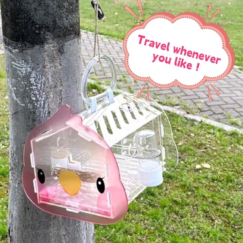 Image of Hamiledyi Small Bird Travel Carrier Cage Transparent Parakeet Carrier Backpack with Standing Perch Portable Outdoor Cage for Lovebird Parrot Swallow Goldfinches