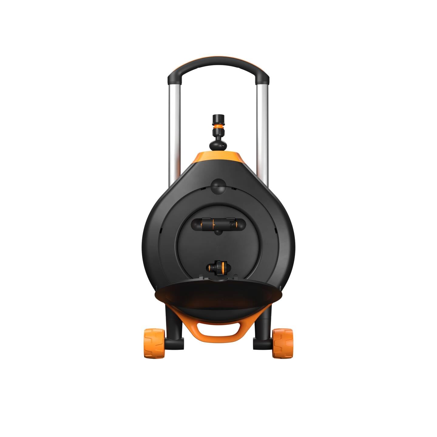 Fiskars Waterwheel XL mit Rädern, All-Inclusive-Bewässerungs-Set, 27 m Gesamtreichweite, Automatisches Aufrollen, Gartenschlauch in Universalgröße (Ø 13 mm), Universal-Hahnverbinder, X-series, 1067548