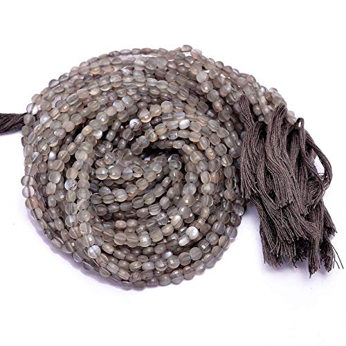 Pierre de lune grise 4mm briolette en lot de 5 brins pour création de bijoux