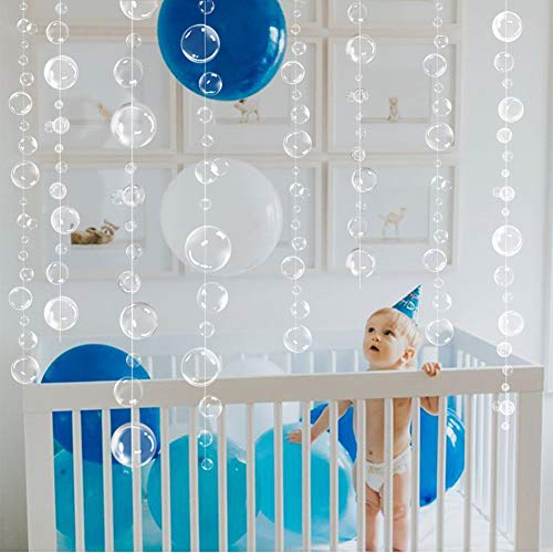 Under The Sea White Bubble Garlands For Little Mermaid Party Decorations 2D Bubble Coutout Garland Under Water Bubbles Hanging Streamer Pool Ocean Underwater Decor Kids Birthday Bday Party Supplies #TOP6