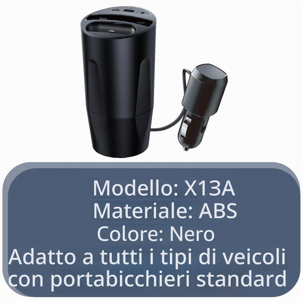 Riloer Caricabatteria da auto wireless, porta telefono con tazza, portabicchieri, base di ricarica wireless veloce