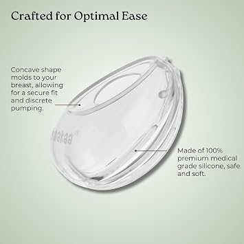 HAAKAA Shell Wearable Hands-Free Manual Breast Pump/Milk Collector Medical-Grade Silicone Compact, Portable & Discreet Leak-Proof Valve 2.5 oz 1PK