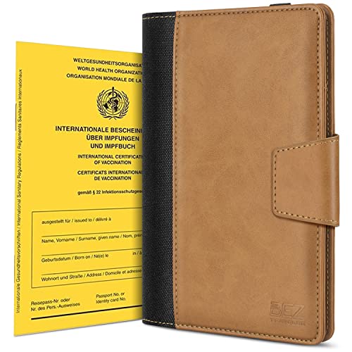 BEZ Reisepasshülle - Impfpass Hülle Erwachsene [PU Leder], Impfpasshülle Impfpassausweis Schutzhülle Tasche Hüllen, impfausweis schutzhülle, Passport Holder, Passport Cover - Schwarz Cover