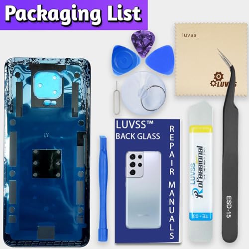 Vitre arrière Xiaomi Redmi Note 9S bleu avec outils haute précision