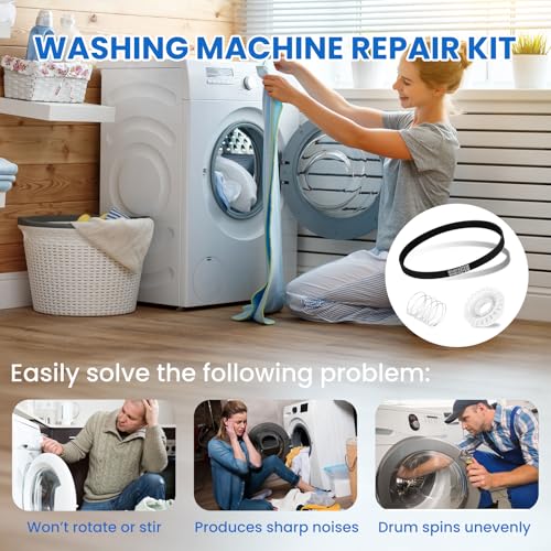 Image of Washing Mechine Repair Kit(WH05X24185 Washing Machine Clutch + WH01X24434 Washer Spring + 2 X WH01X27538 Washer Drive Belt), for GE /Hotpoint Washer Parts Replacs 4588013 AP6328256 PS /EAP11729473