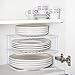 Price comparison product image Home Treats Corner Plate Rack For Kitchen Cupboards | Square Add a shelf White Plate Stacker Organiser | Bowl & Plate Stand 3 Tier Wide Extra Strong