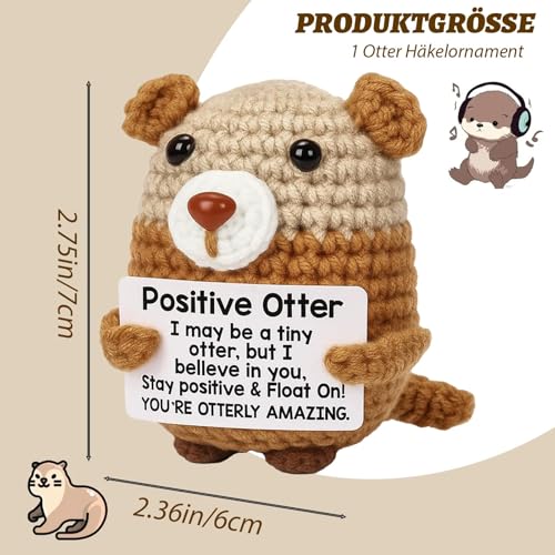 KRYMXAR Otter Kuscheltier, Positive Otter Geschenk, Süßes Plüschtier für Emotionale Unterstützung, Freunde und Familie, Dekoration für Zuhause und Büro